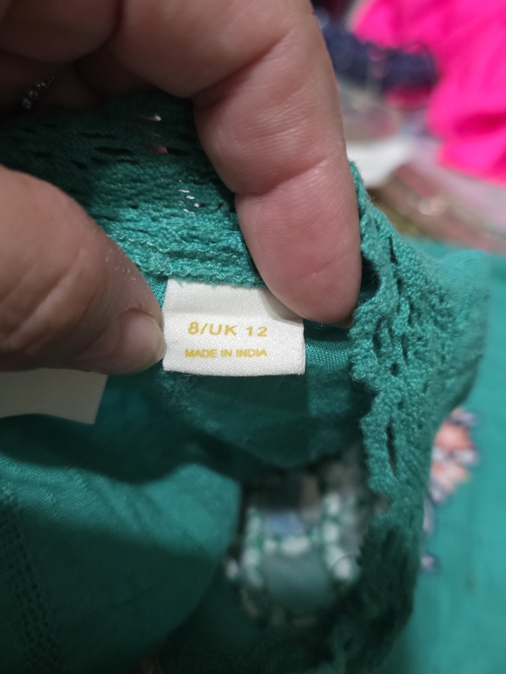 Maeve Teal Embroidered Floral Blouse Used Size 12 - Picture 3 of 6